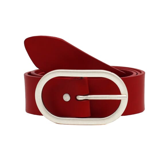 Mules plates cuir rouge