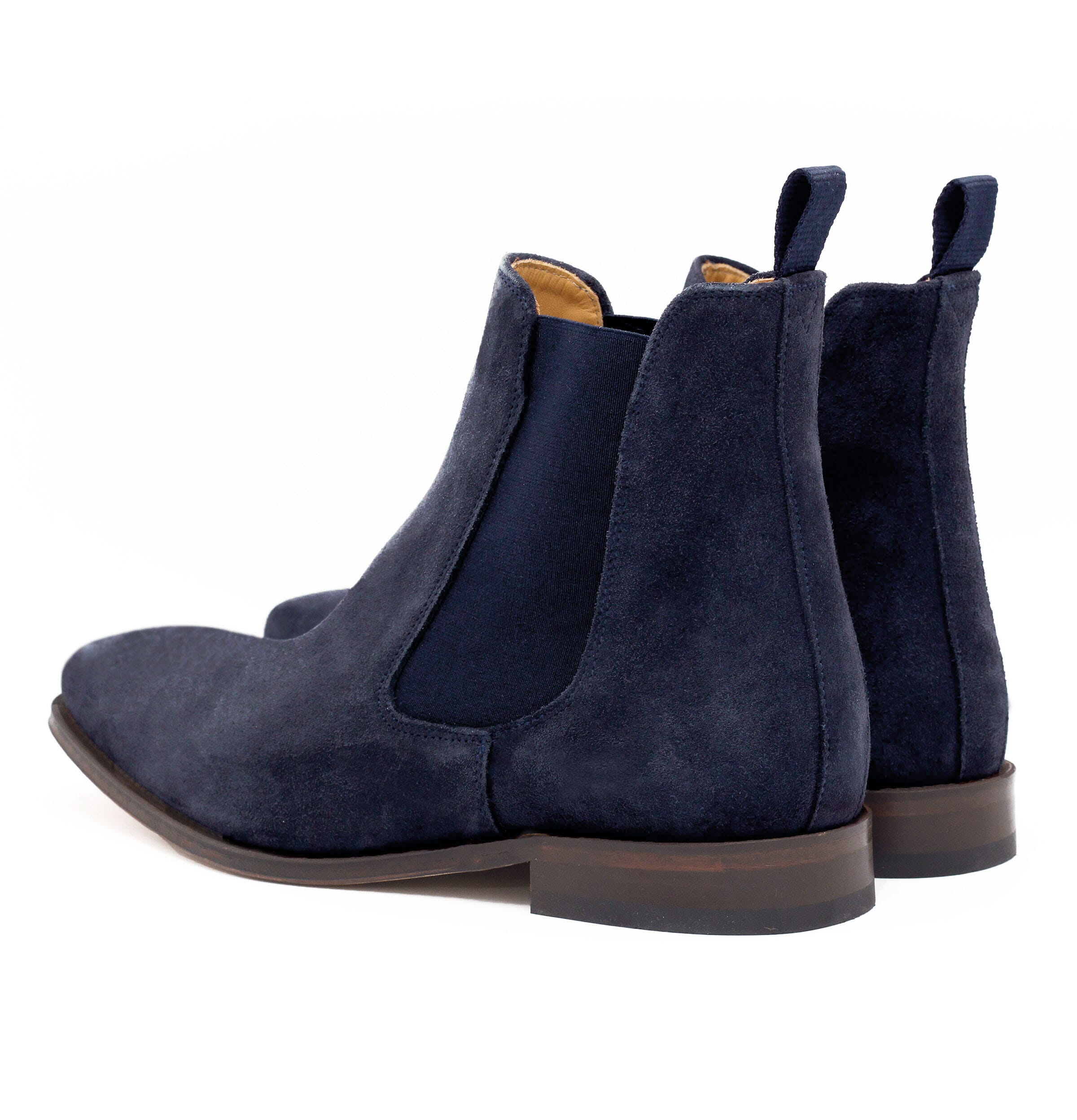 Chelsea boots cuir daim bleu marine