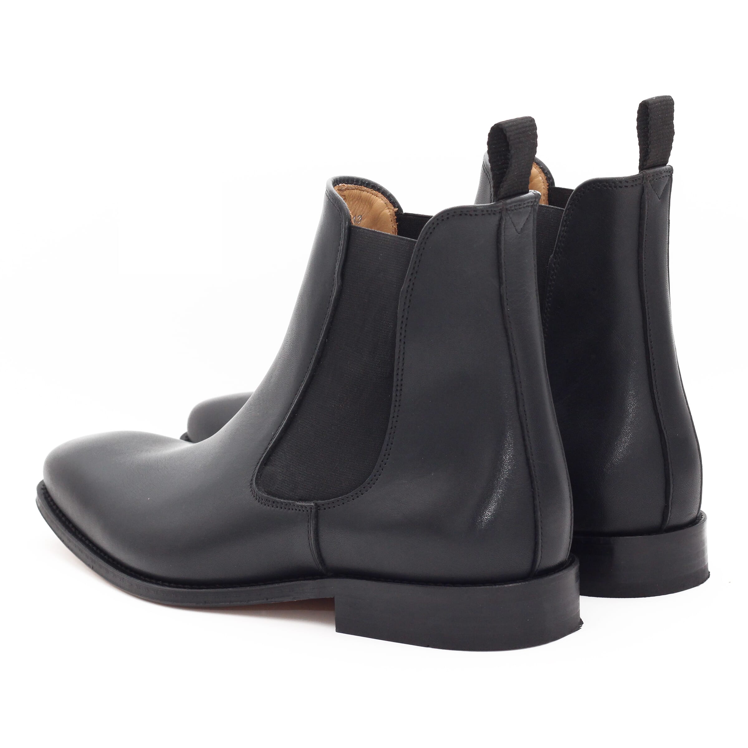 Chelsea boots en cuir noir fabriqu es main JULES JENN