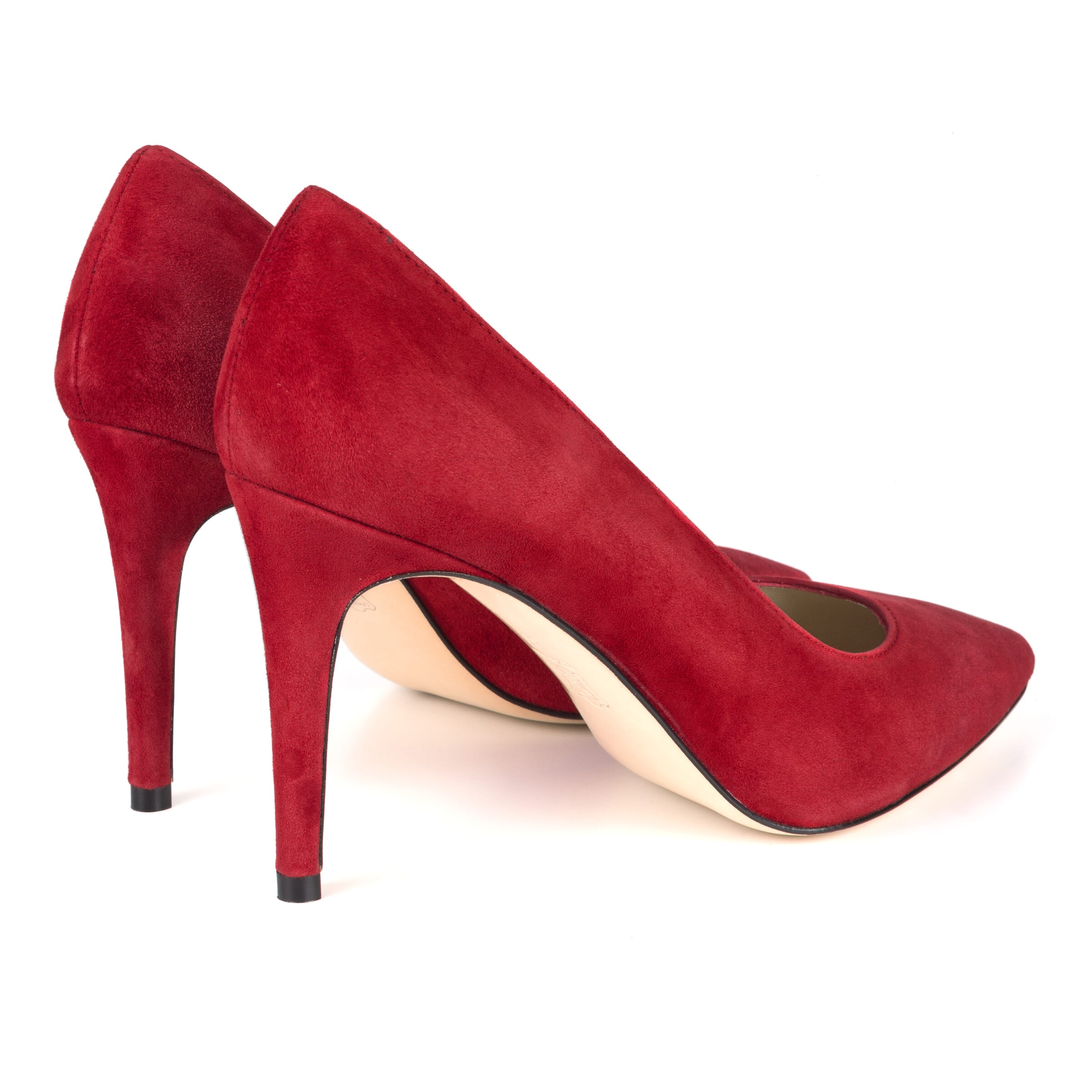 Escarpins cuir daim rouge