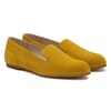 slippers plates cuir daim moutarde Jules & Jenn