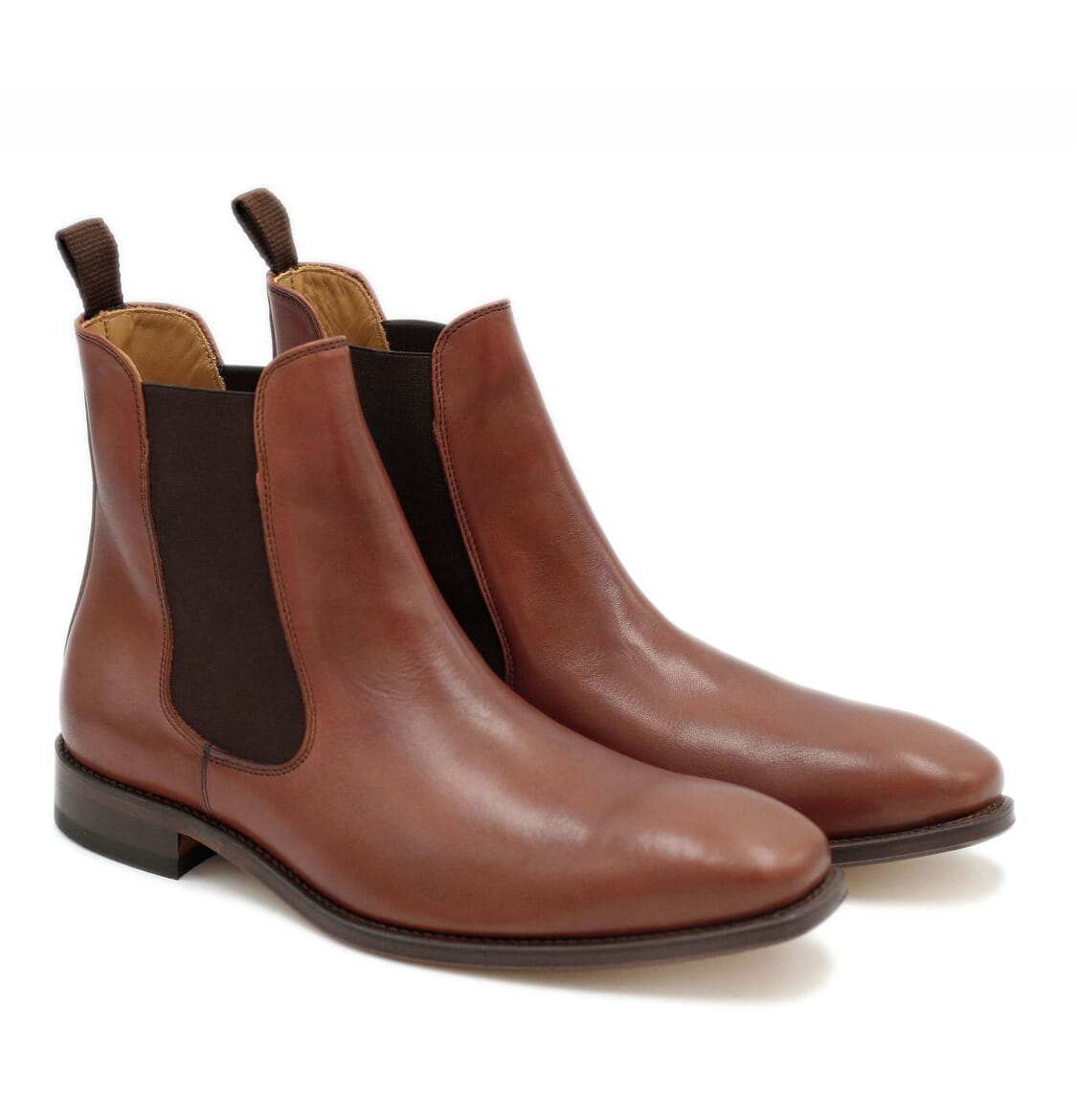 Chelsea Boots Homme Cuir Marron Cognac Fabriqué Main Jules And Jenn