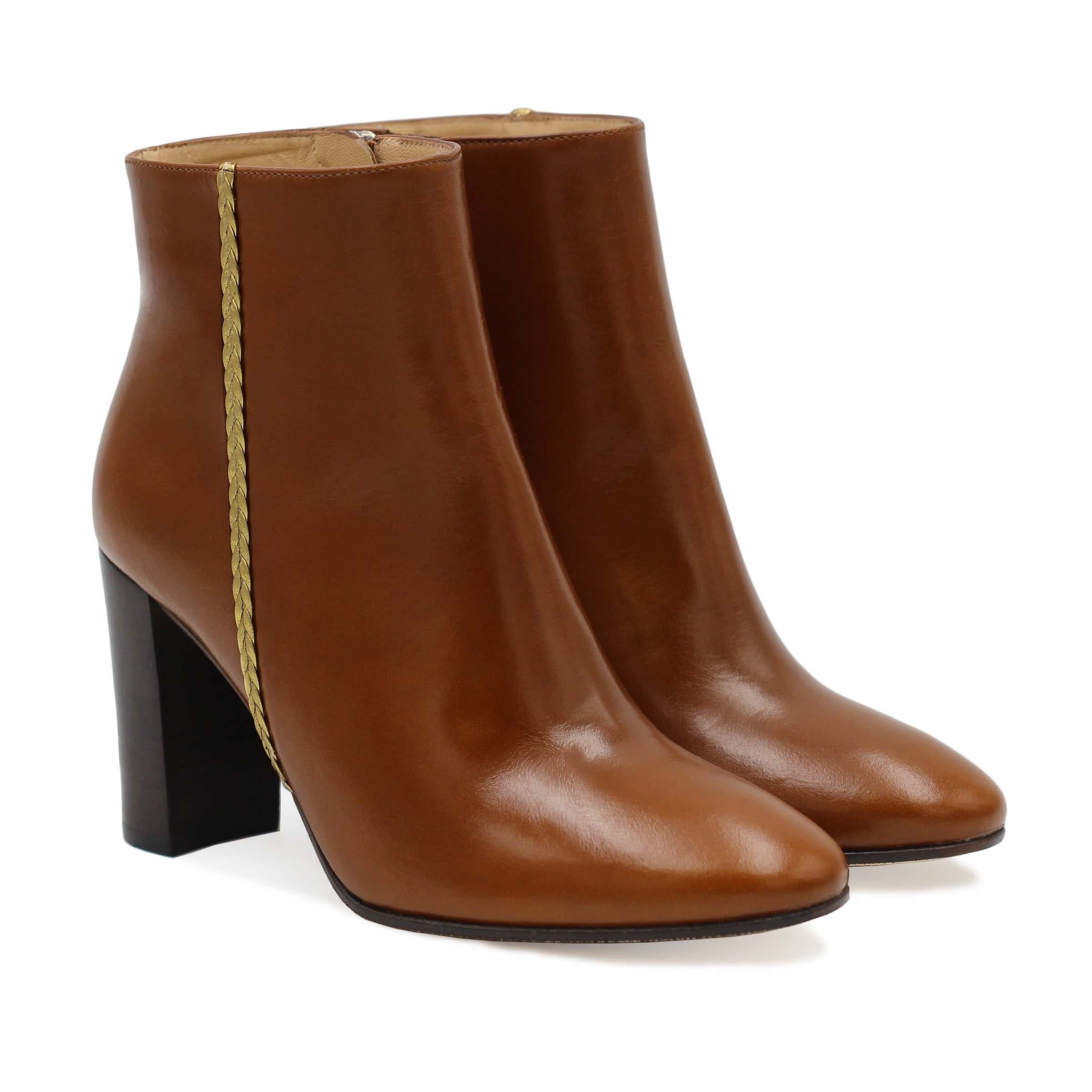 Bottes talon marron cuir sale