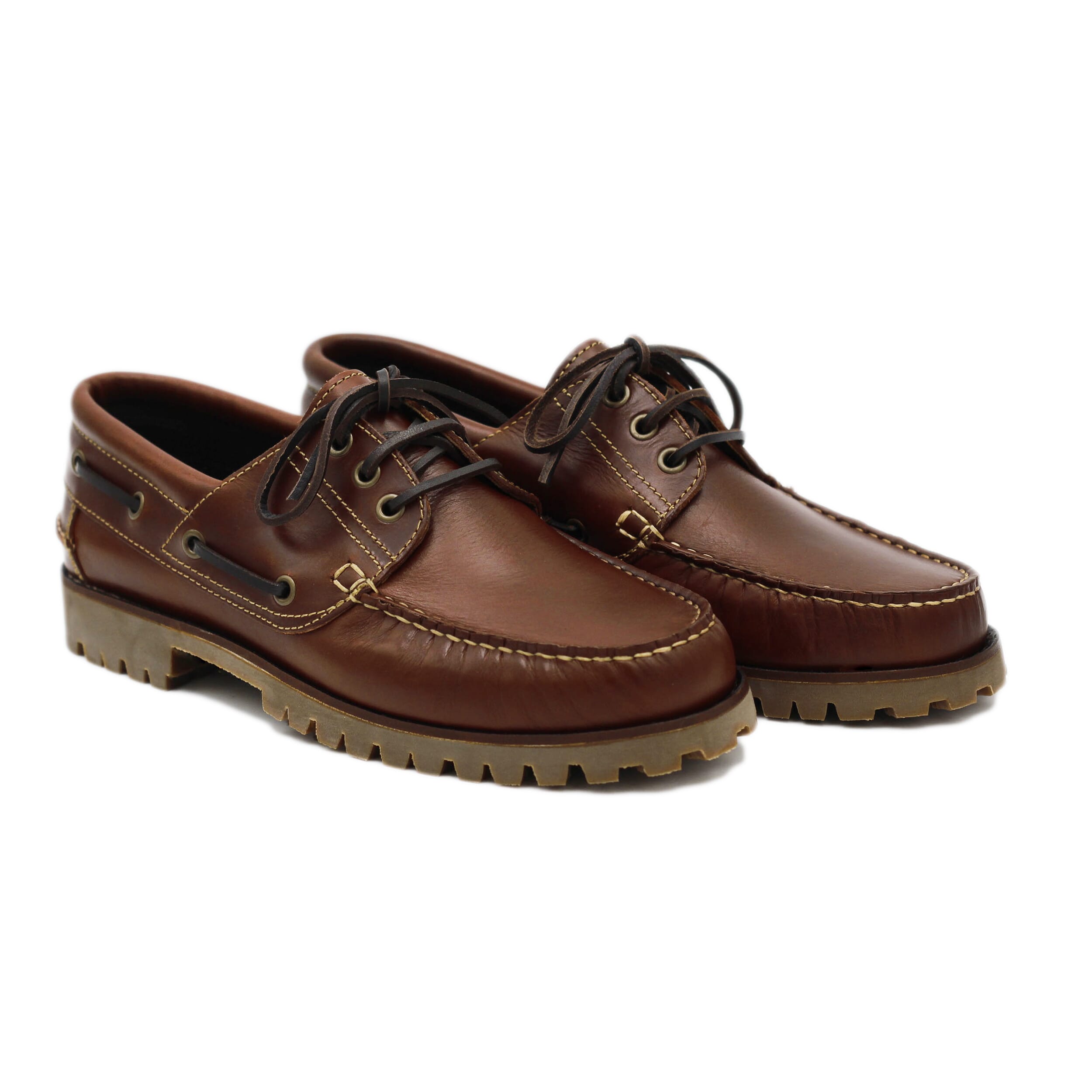 Chaussures bateau crampons marron