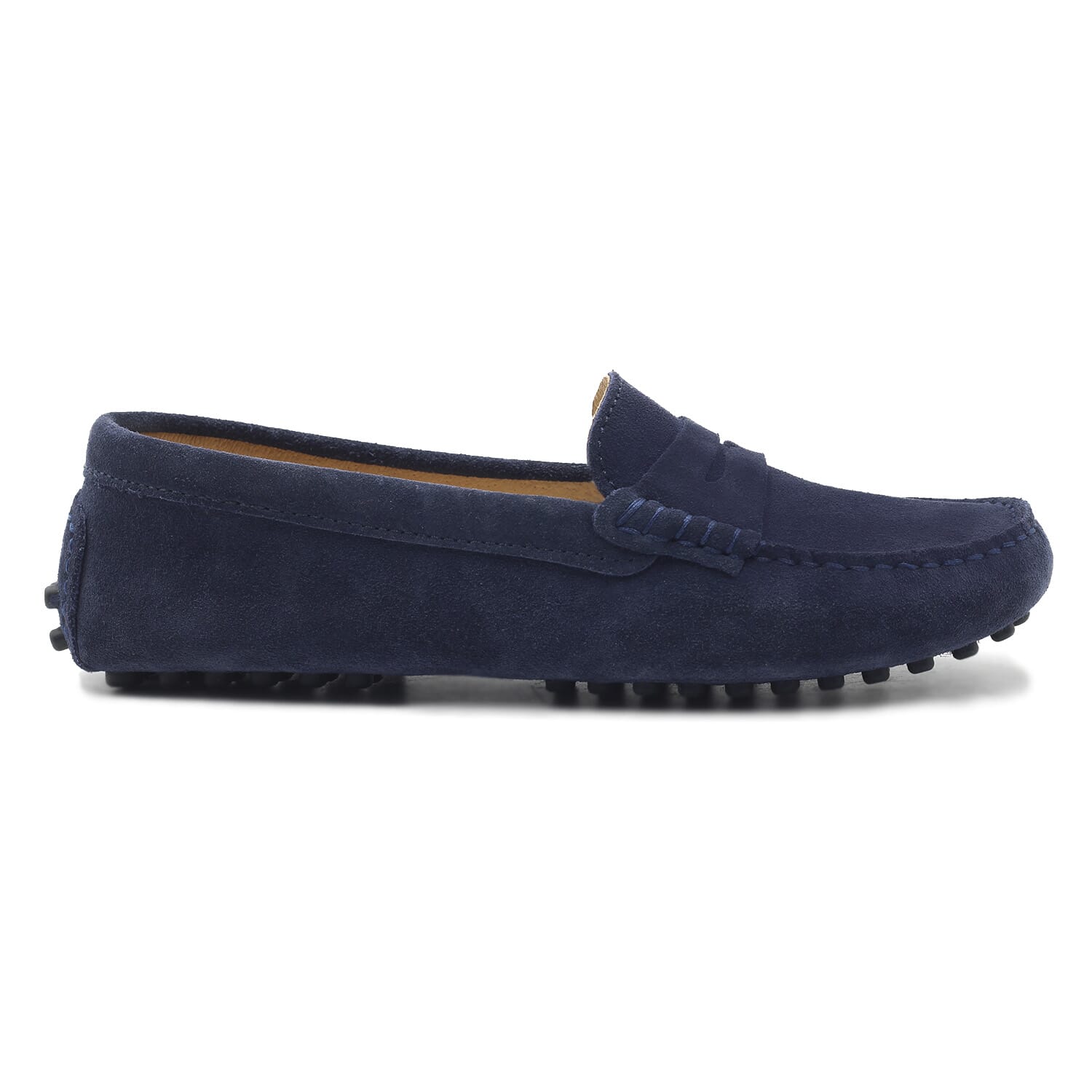 Mocassins cuir daim bleu