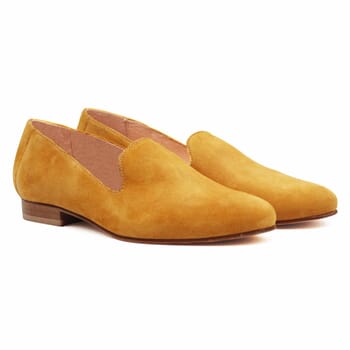 slippers classiques cuir daim moutarde jules & jenn