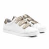 baskets a scratch cuir blanc et dore