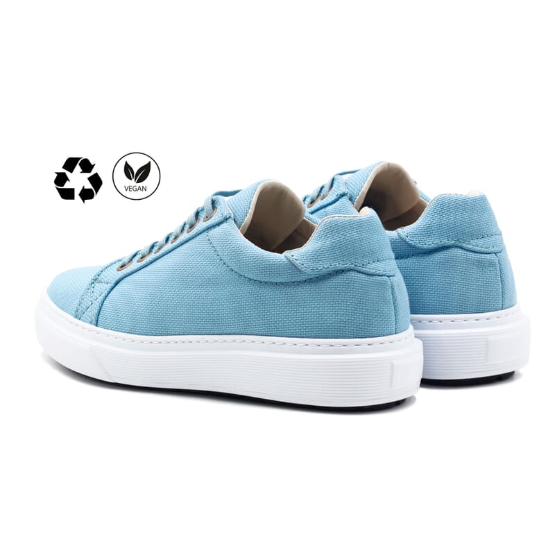 vue arriere baskets recyclees femme bleu clair jules & jenn