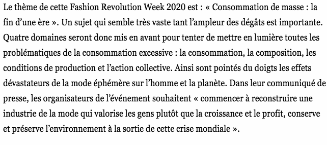 Fashion Revolution Week 2020