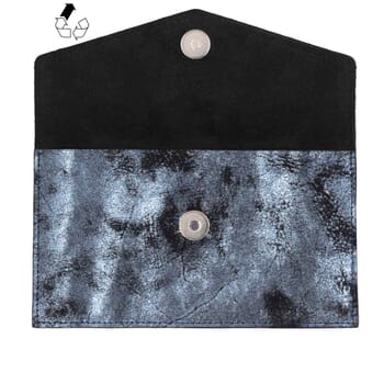 vue intérieur pochette enveloppe cuir upcyclé noir & gris JULES & JENN
