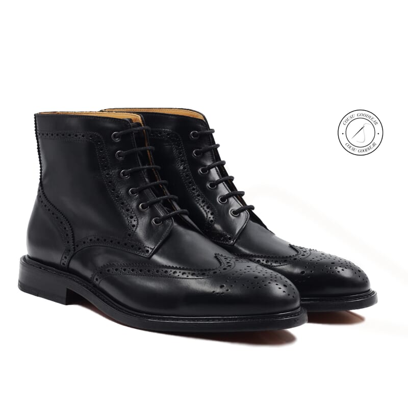 boots cousu goodyear cuir noir jules & jenn