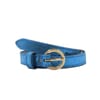 ceinture boucle or cuir metallise bleu