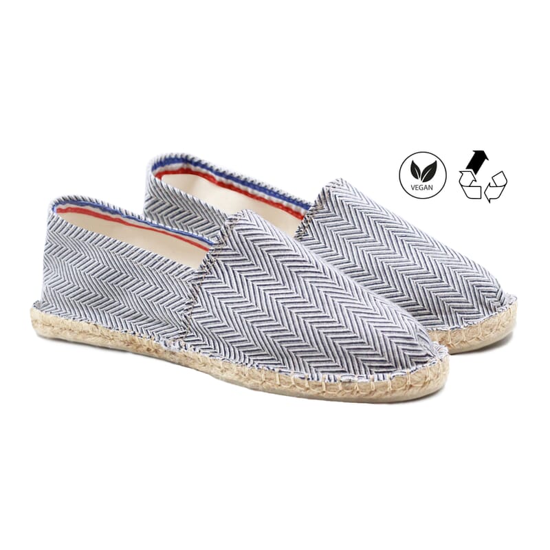 espadrilles toile coton recycle blanc bleu jules & jenn