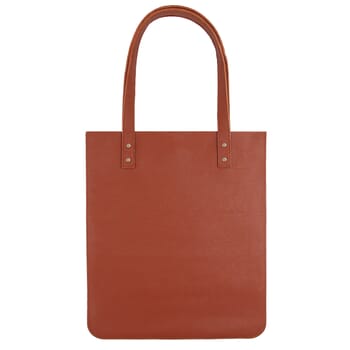 back view flat shopping bag leather for women brick seed jules & jenn