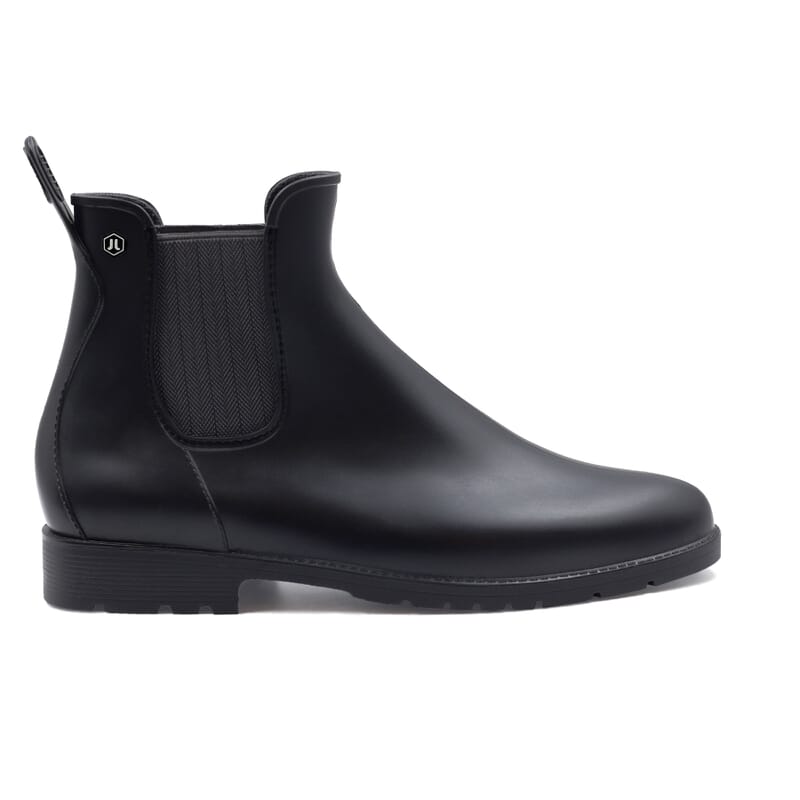 vue exterieur boots pluie caoutchouc noir & gris jules & jenn
