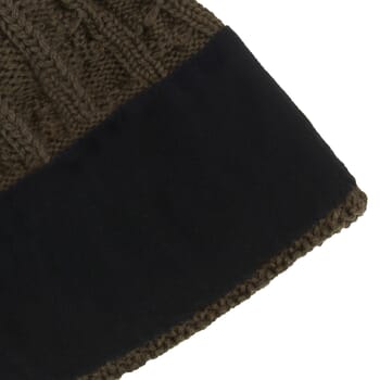 vue interieur bonnet pompon laine kaki & noir jules & jenn