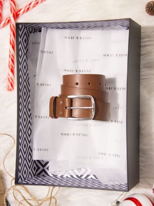 ceinture Paris cuir cognac jules & jenn