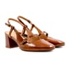 escarpins slingback cuir vernis cognac jules jenn