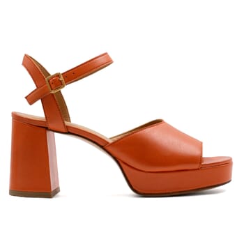 vue profil sandales plateforme cuir orange jules & jenn