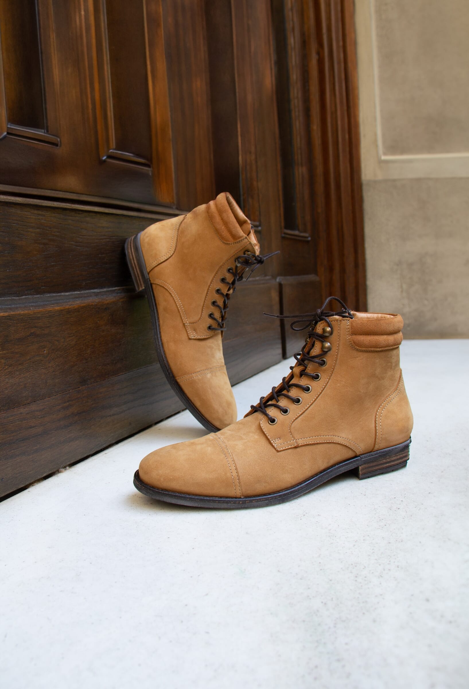 ranger boots cuir nubuck camel jules & jenn