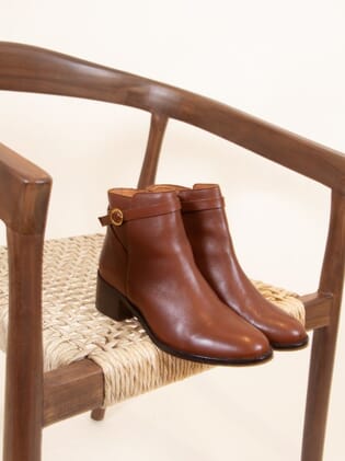 bottines cavalières cuir camel jules & jenn