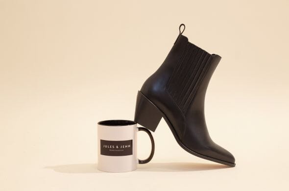 bottines santiag cuir noir jules & jenn