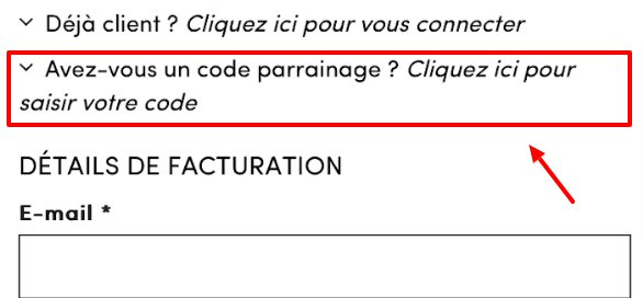 code parrainage