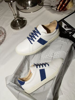 baskets made in france cuir bleu jules & jenn