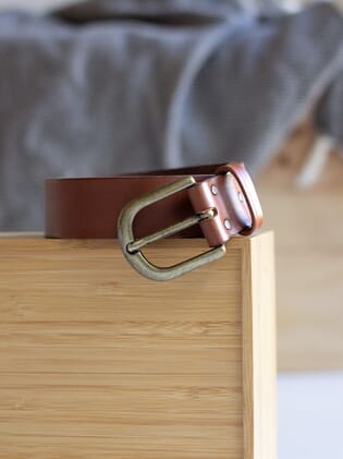 ceinture Milan cuir cognac jules & jenn