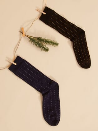 chaussettes mini pois coton noir cognac jules & jenn